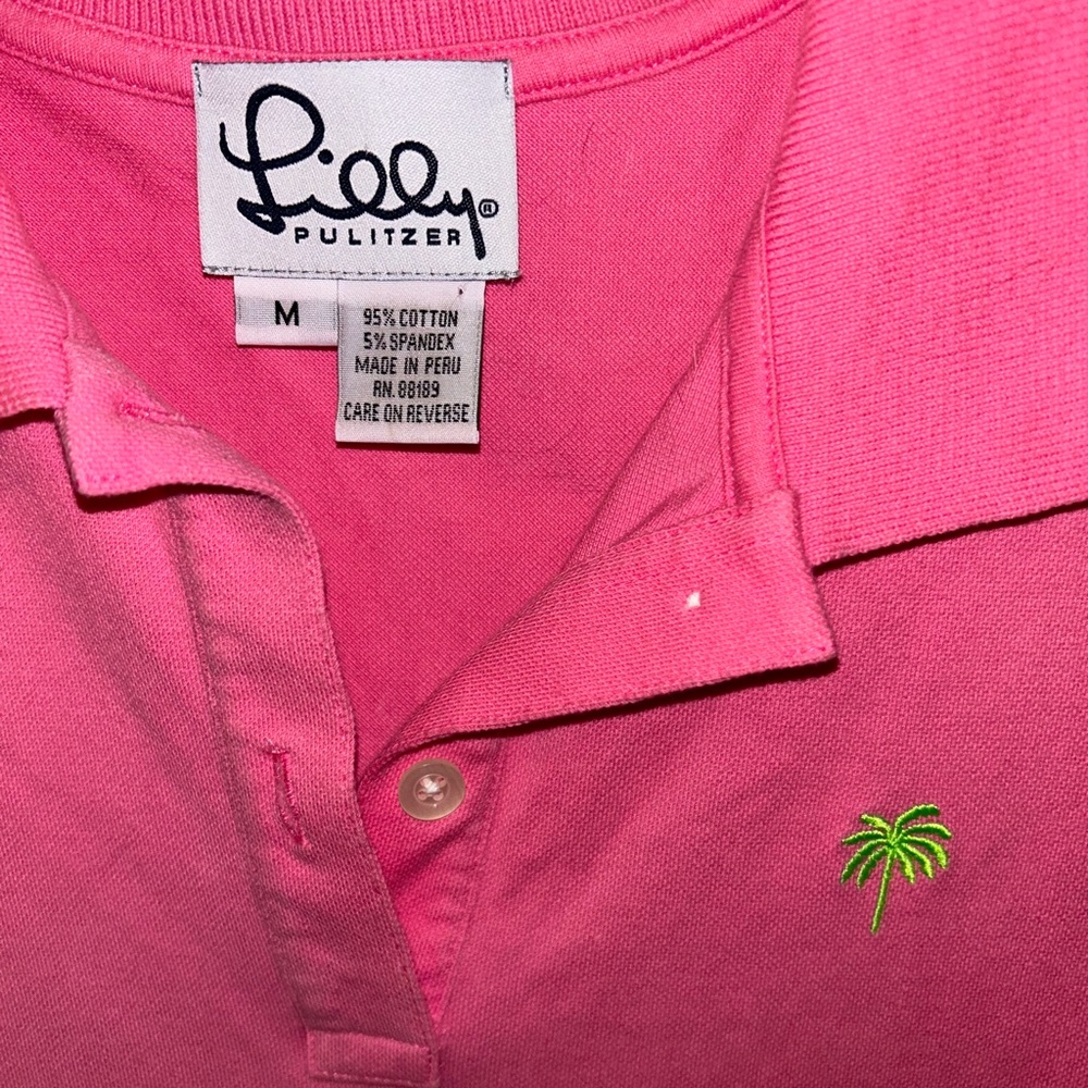 Lilly Pulitzer VINTAGE hot pink polo sleeveless shirt‎ dress womens size Medium - Picture 2 of 7